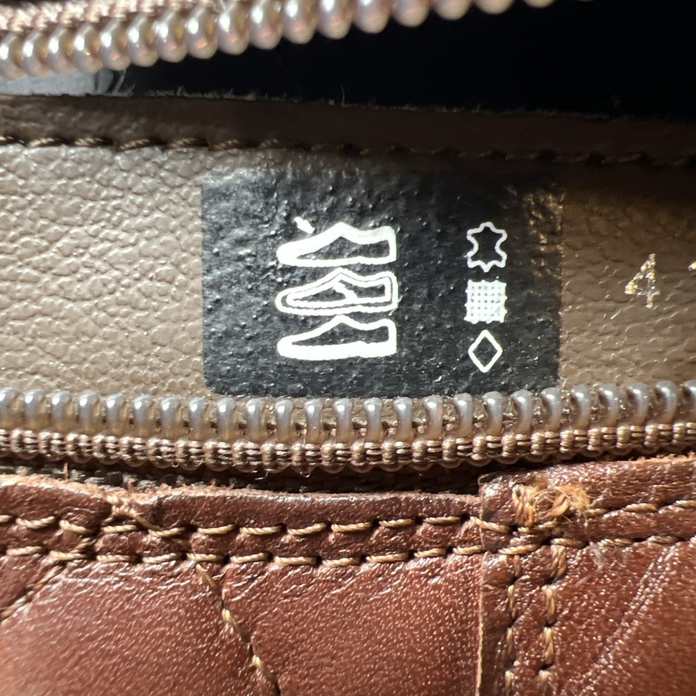 ECCO Brown Leather Block Heel Ankle Boots EU 41 US 10 Quilted Collar Zip Comfort - Picture 12 of 13